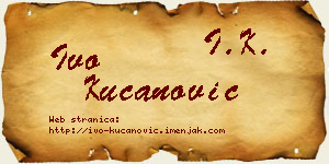 Ivo Kucanović vizit kartica